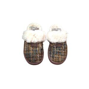 UGG Australia Scuffette Crochet Shearling Cuffed Tweed Slippers Size 8